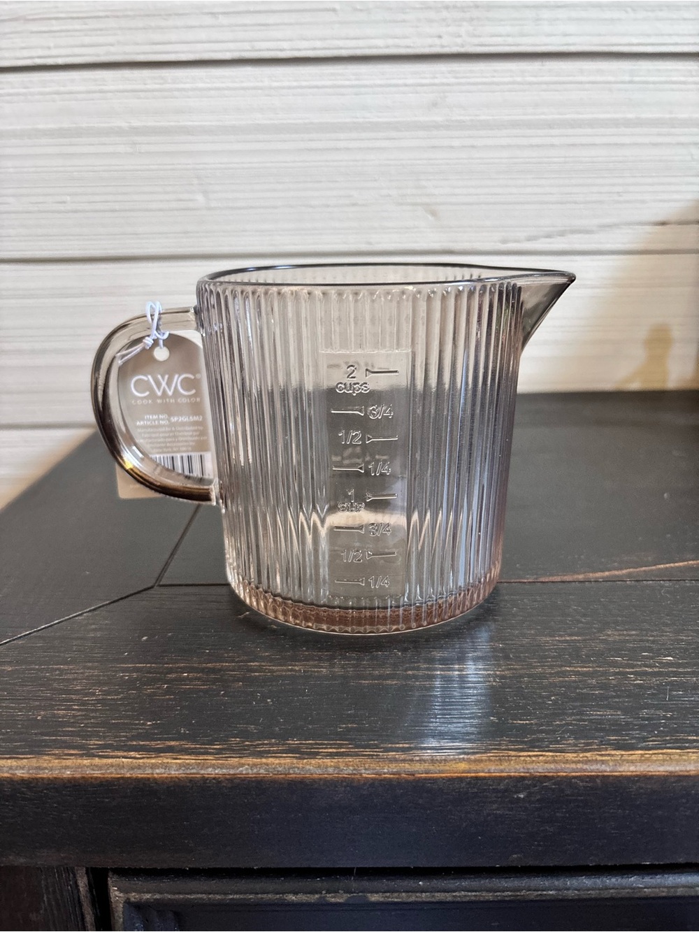 CWC Cook With Color Brown Ribbed Glass Measuring Cup 16oz ~ 2 Cups NEW - Picture 9 of 11